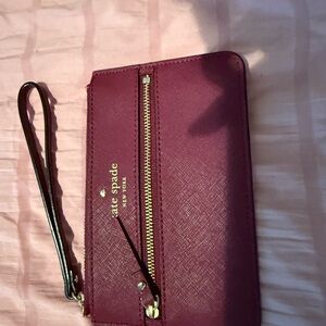 Kate Spade Purple Saffiano Leather Wristlet